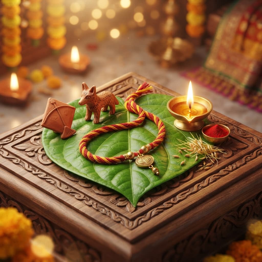 Jimutavahana, with worship of the cheel (kite) and siyarin (she-jackal) of the vrat katha